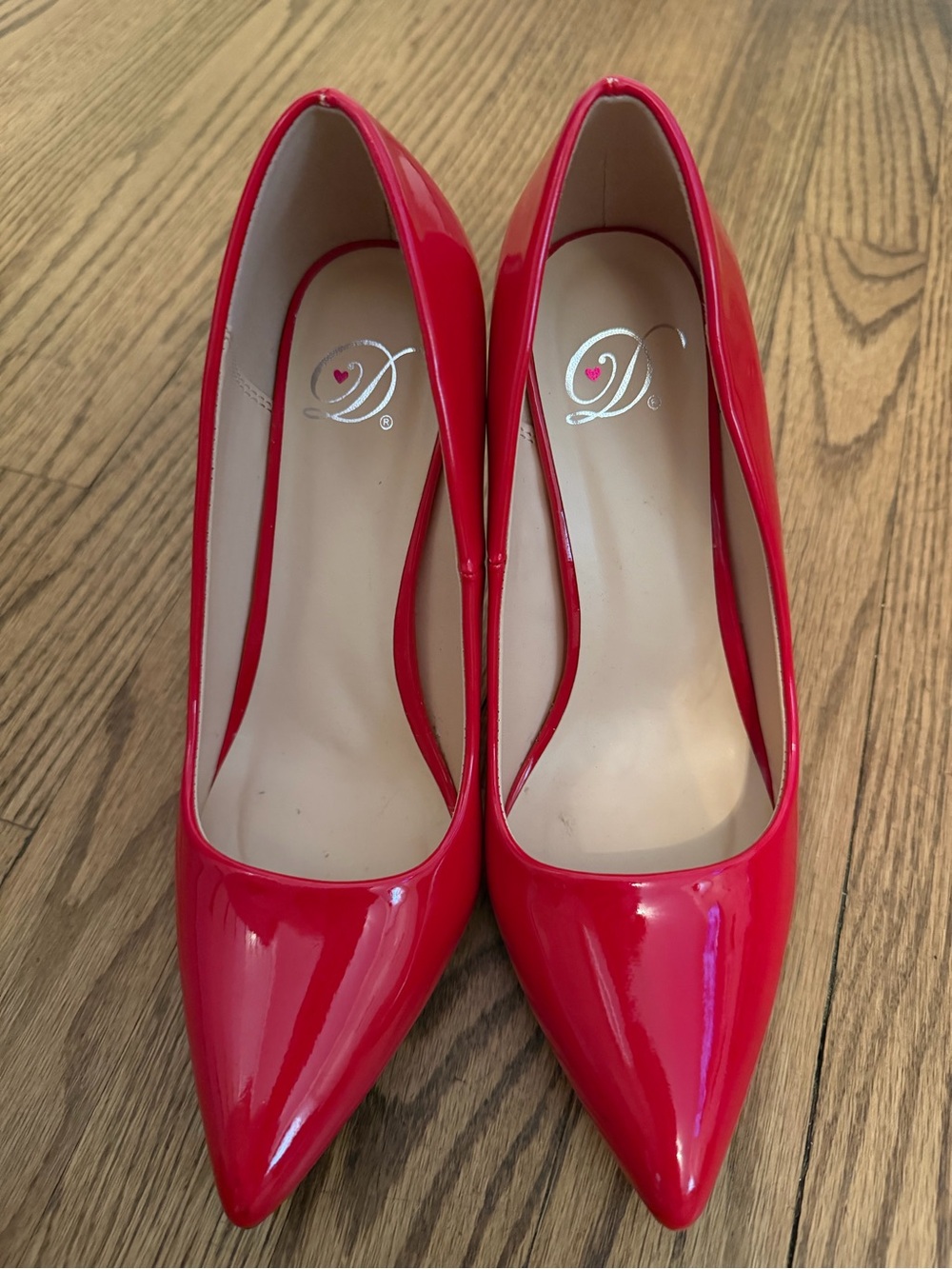 Dollhouse Bright Red Patent Pointed-Toe Heels